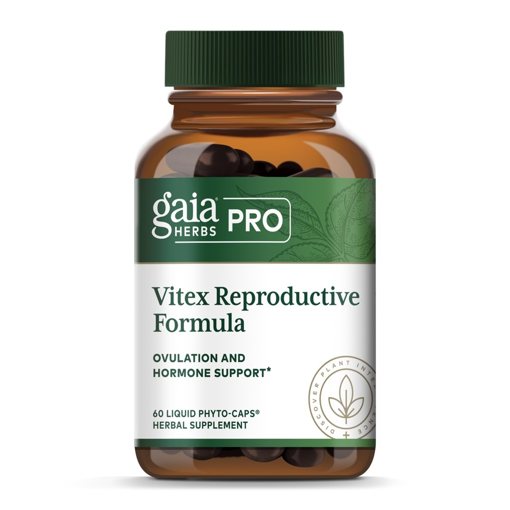 Gaia Yrtit Pro Vitex Lisääntymis Formula - Auttaa Terve Ovulointi & Lisääntymistoiminto* - Täydennys Chaste Tree Berry, Voikukka juuri & inkivääri juuri - 60 Liquid Phyto-Caps (30 Servings)