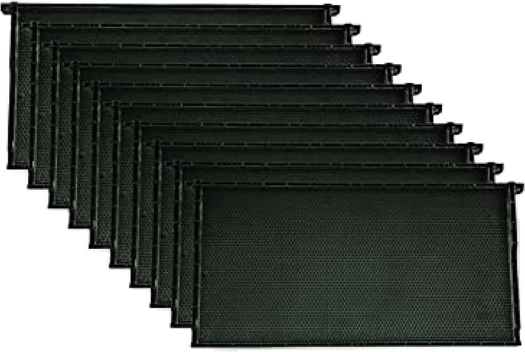 Mann Lake Premium Beekeping Frame, All-in-One Frame & Foundation, Natural Beeswax pinnoite, Universal Fit, BPA & BPS ilmaiseksi, 9 1/8 tuumaa, musta, 10-pakkaus