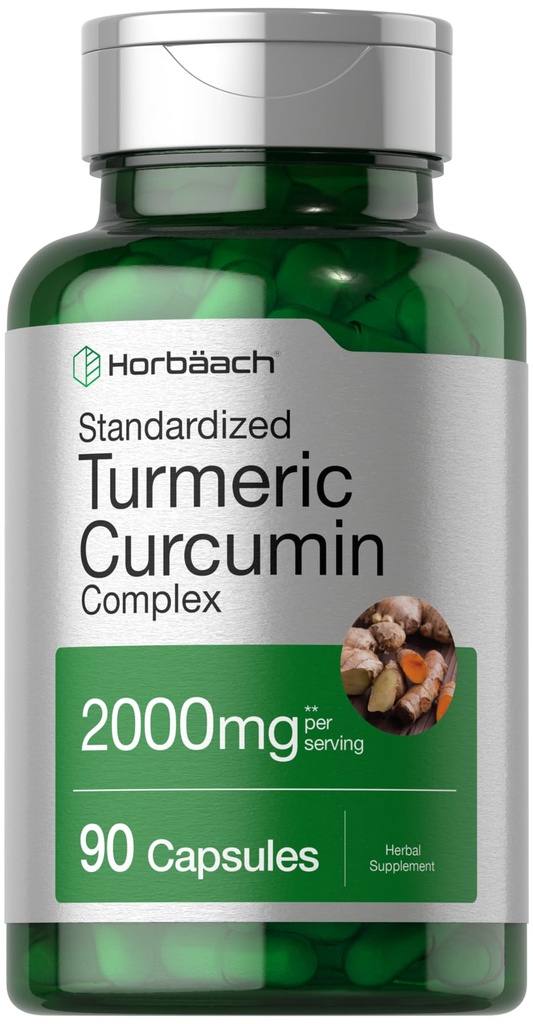 Horbäach Turmeric Curcumin Supplement 2000mg ... 90 kapselia...
