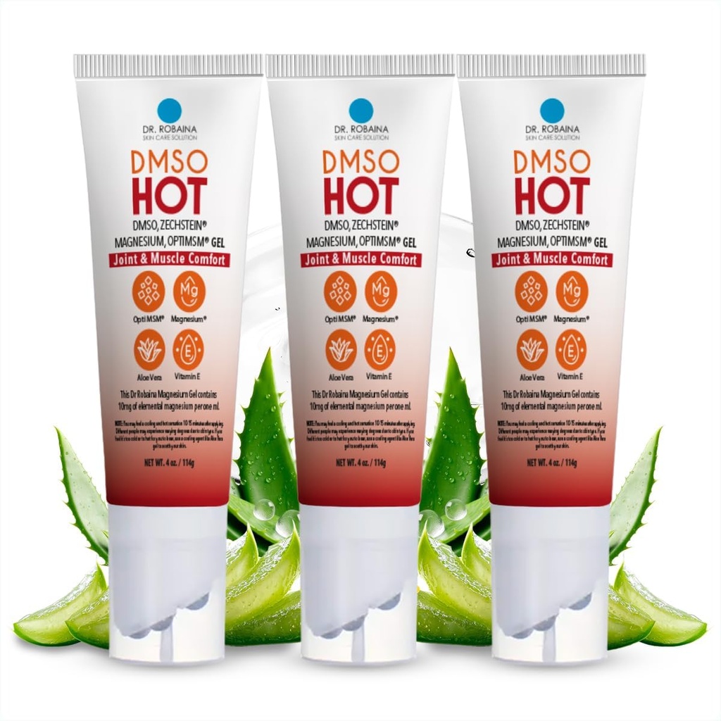 Tohtori Robaina DMSO HOT Roll-On - 99,9% Pure Pharmaceutical Grade - Multi-Ball Applicator for Targeted Heat - Zechstein Magnesium, MSM, Arnica, Aloe Vera, E-vitamiini - 4 oz . Made in USA