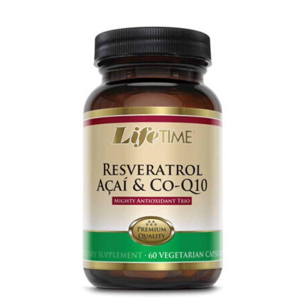 LIFETIME Resveratrol, Acai & CoQ10, Veg Cap (Btl-Glass) 60ct