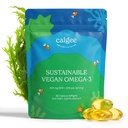 Calgee Vegan Omega 3-450mg DHA & EPA rasvahapot - kestävät levät öljy - Kasviöljy Vaihtoehtoinen - Carragenan-vapaat Pehmeät (60 Ct)