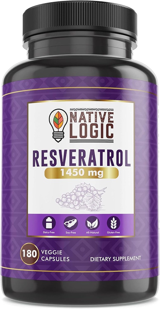 Trans-Resveratrol kanssa antioksidantteja 180 kapselia Acai Berry, viinirypäleen siemen, ja Green Tea Leaf Extract, 1450mg. Tukee kardiovaskulaarinen terveys ja immuunijärjestelmä