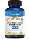 500 mg B1-vitamiinia per kapseli, Tämä tuote tulee 120 kapselin pakkauksessa ja on ei-GMO, Vegan, ja Gluteeniton
