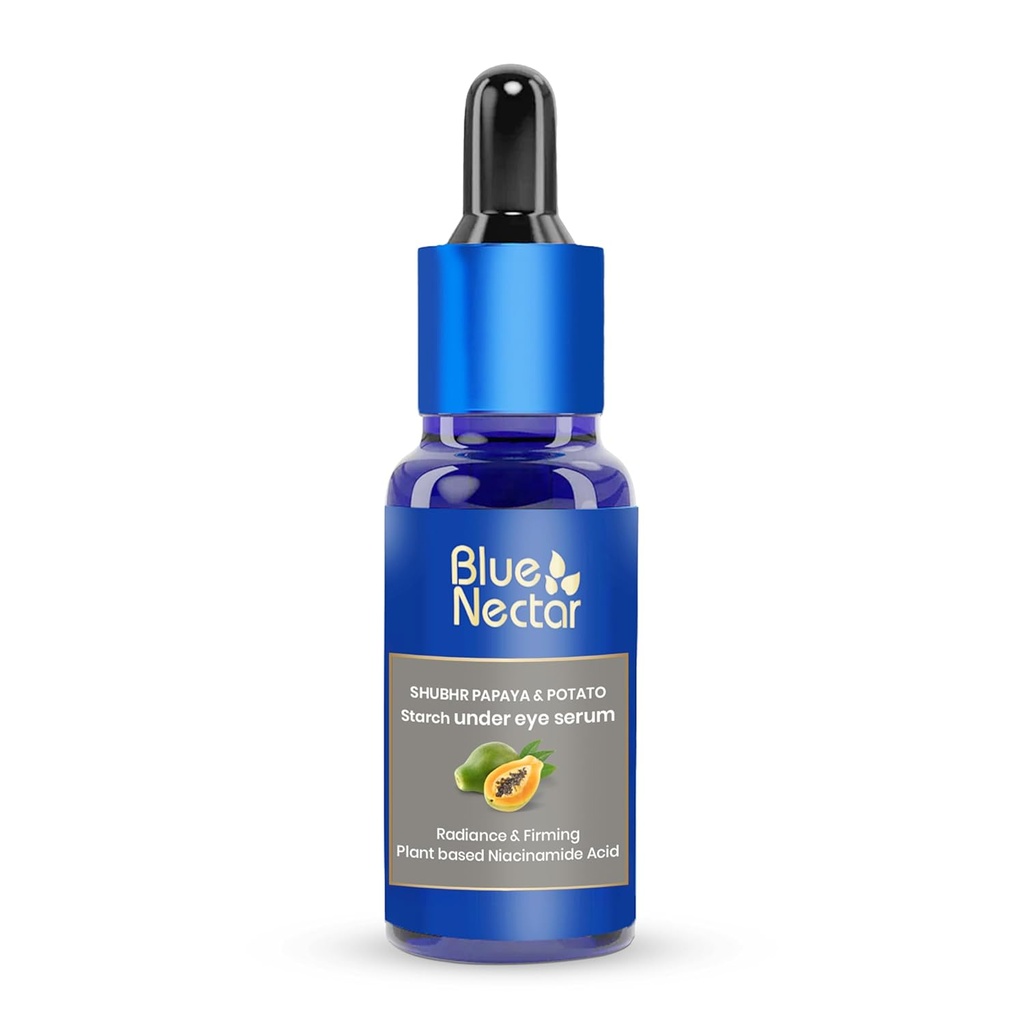 Blue Nectar Under Eye Serum med Plant-Based Niacinamide från Potato Starch & Papaya | Dark Circles Serum med Advance Skin Firming Formel för Eyes Puffiness (17 Herbs, 1Fl OZ)