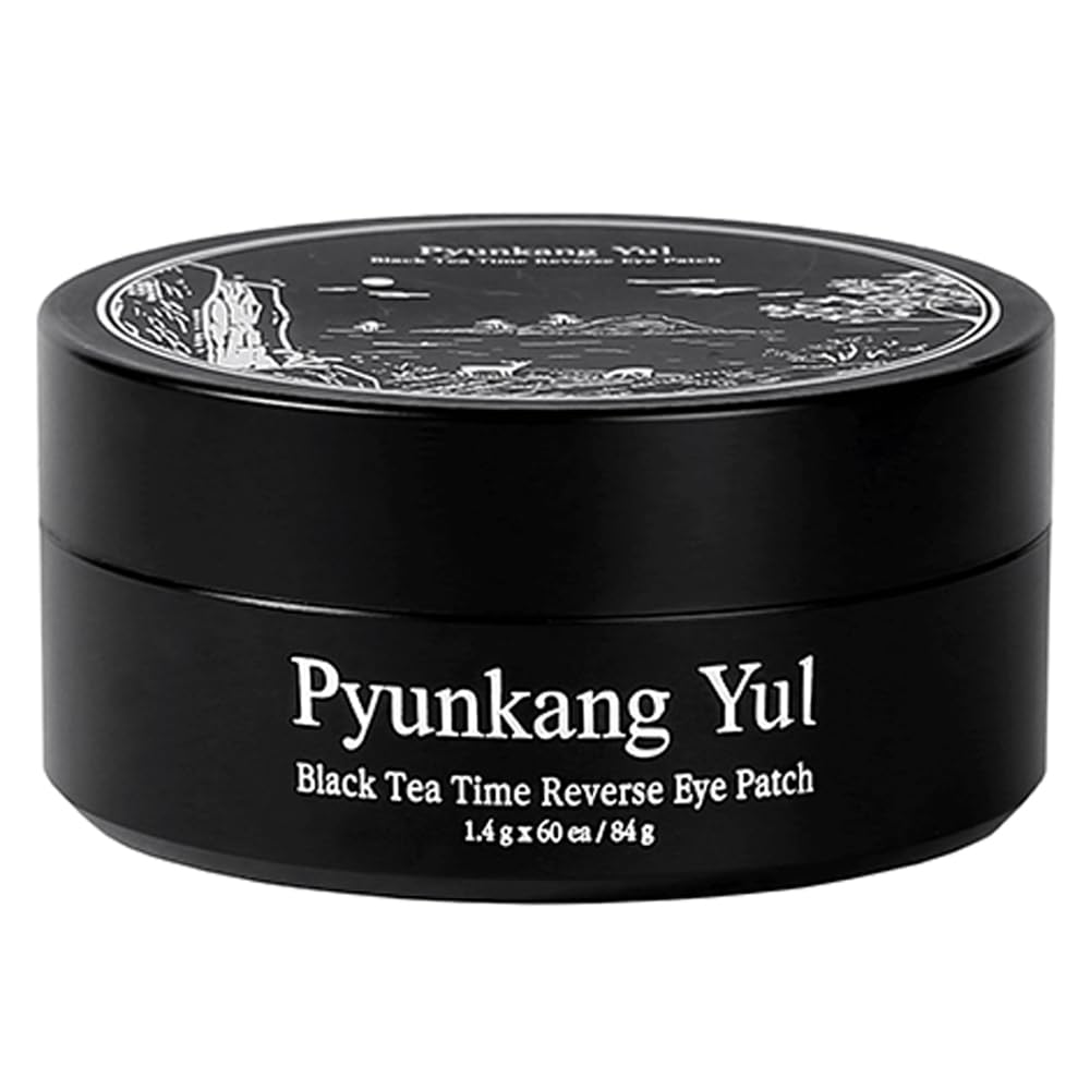 Pyunkang Yul PKY Black Tea Time Reverse Eye Patch for Anti-Aging, Syvä ravitseva vähämolekyylinen kollageeni, tumma Circles & Fine Line Care Kombucha, Korean Skincare (30 paria)