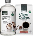 Natural Force Organic Ground Clean Coffee + Organic MCT Oil Bundle 100% Pure Coconut MCTs & Mold & Mycoxin Free Coffee ...