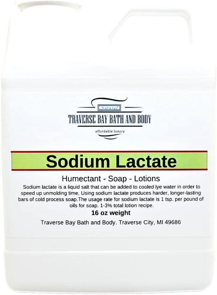 Traverse Bay Bath and Body Natriumlaktaatti, 16 oz, Turvasäiliö. 60% USP Natural Preservative valmistettu Yhdysvalloissa