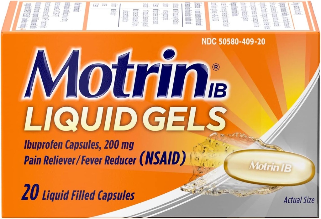 Motrin IB 200 mg Liquid Geels - 20 ct, 3 kpl pakkaus