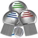 Lice Comb - (Pack of 3) Head Lice Treatment som är individuellt paketerad professionell rostfri stållus och nitkomber tar bort ägg med rundade tips för komfort