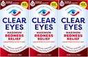 Clear Eyes Maximal Redness Eye Relief Eye Drops, 0,5 Fl Oz, Pack med 3