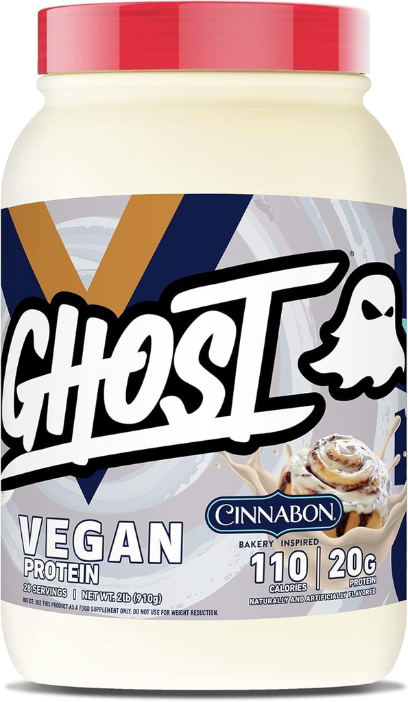 GHOST Vegan Protein Powder, Cinnabon - 2lb, 20g proteiinia - Kasviherne ja orgaaninen kurpitsaproteiini - ...
