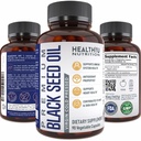 Premium Black Cumin Seed Oil Capsules - Virgin Cold Pressed Nigella Sativa Black Seed Oil Pills - Immun Support Supplement - Omega 3 6 9 Vitamin E Blackseed för Nails Hair Skin 1000 mg p/Serving