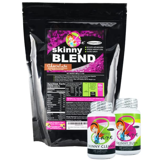 Bästa viktminskning Kit, Snabb Slim Kit, Diet Kit, Best Tasting Protein Shakes för kvinnor, Appetite Suppressant Fat Burner Diet Pills, Cleanse och Detox, Fast Weight Loss, Skinny Jane - Chocolate
