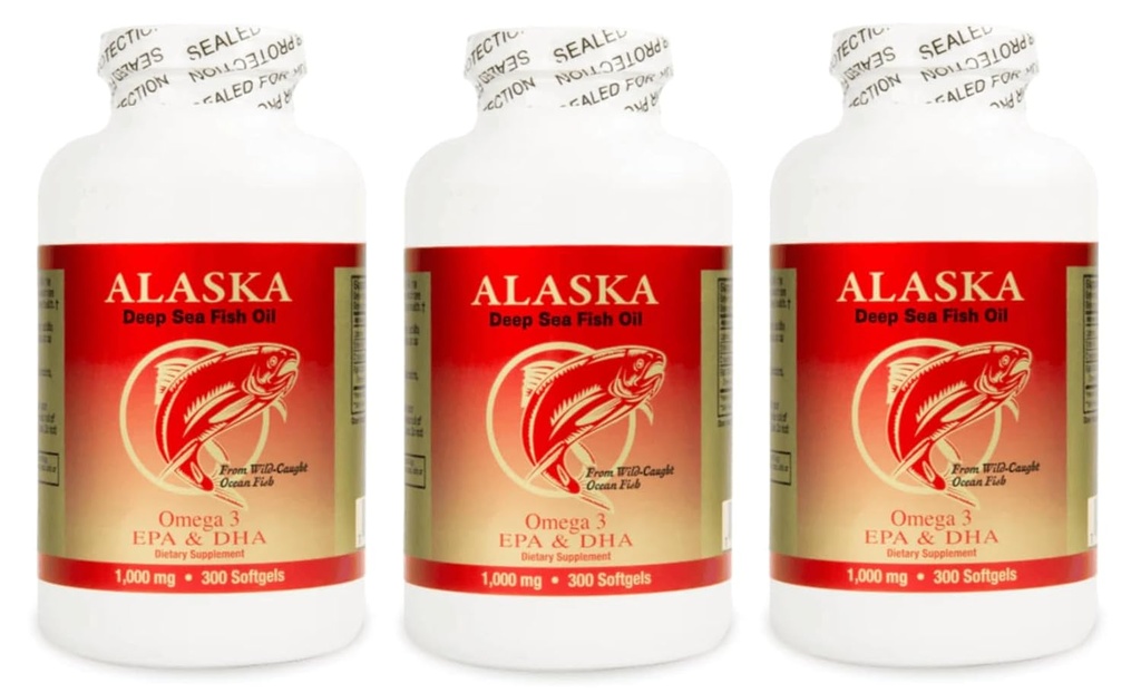 3 X 300 Alaska Deep Sea Omega-3 Fish Oil =900Caps, EPA/DHA, tuore, uusi tuote hyvä tuote!!