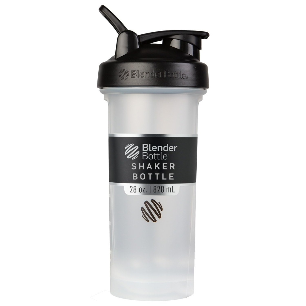 BlenderBottle Classic V2 Shaker Bottle Perfekt för Protein Shakes och Pre Workout, 28-Ounce, Clear / Black