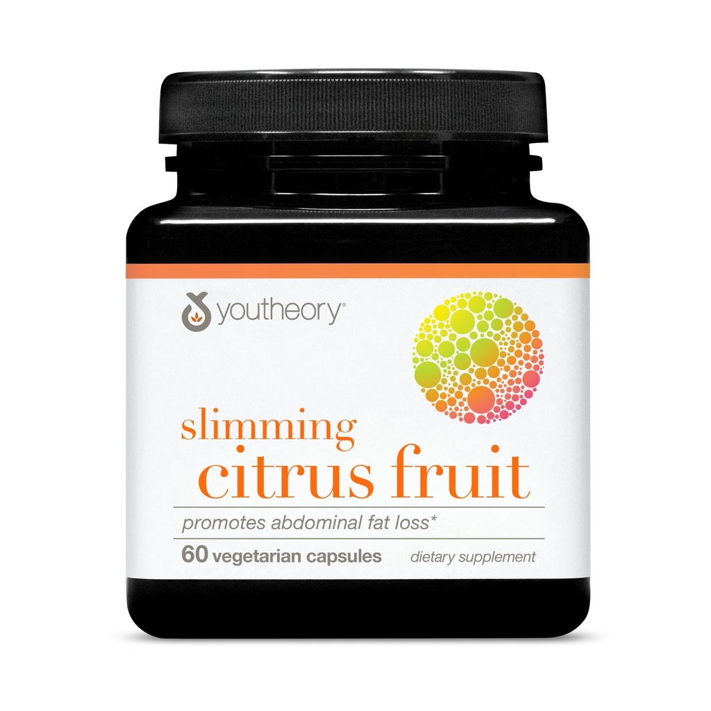 Youtheory Slimming Citrus Fruit - Vegan Health Supplement Kromi - Tukee yleistä hyvinvointia* - Maitotuotteet, soija & Gluteenittomat - 60 kasvissyöjä Kapselit