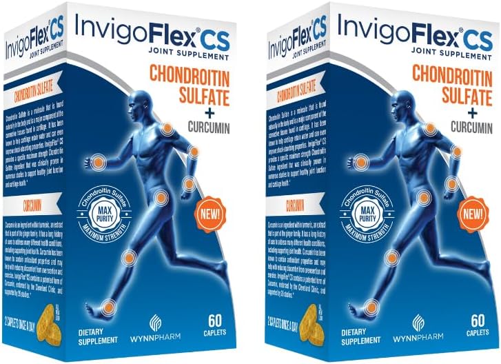 INVIGOFLEX Chondroitin Sulfaatti Turmeric Curcumin Non GMO polvi, käsi, takaisin & Hip Premium Joint täydennysosa CS - 2 pakkaus