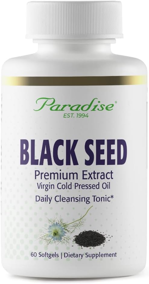 Paradise Black Seed Oil, Rikas antioksidantteja, Immuuneja tukeva, Super Potent, Ultra Pure, Vegan, Ei GMO, Gluteeniton, 60 Softgels