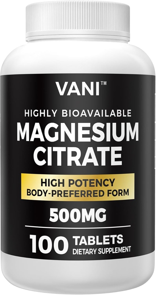 Magnesiumsitraatti 500MG 100 tablettia - Vegan turvallinen, korkea imeytyminen