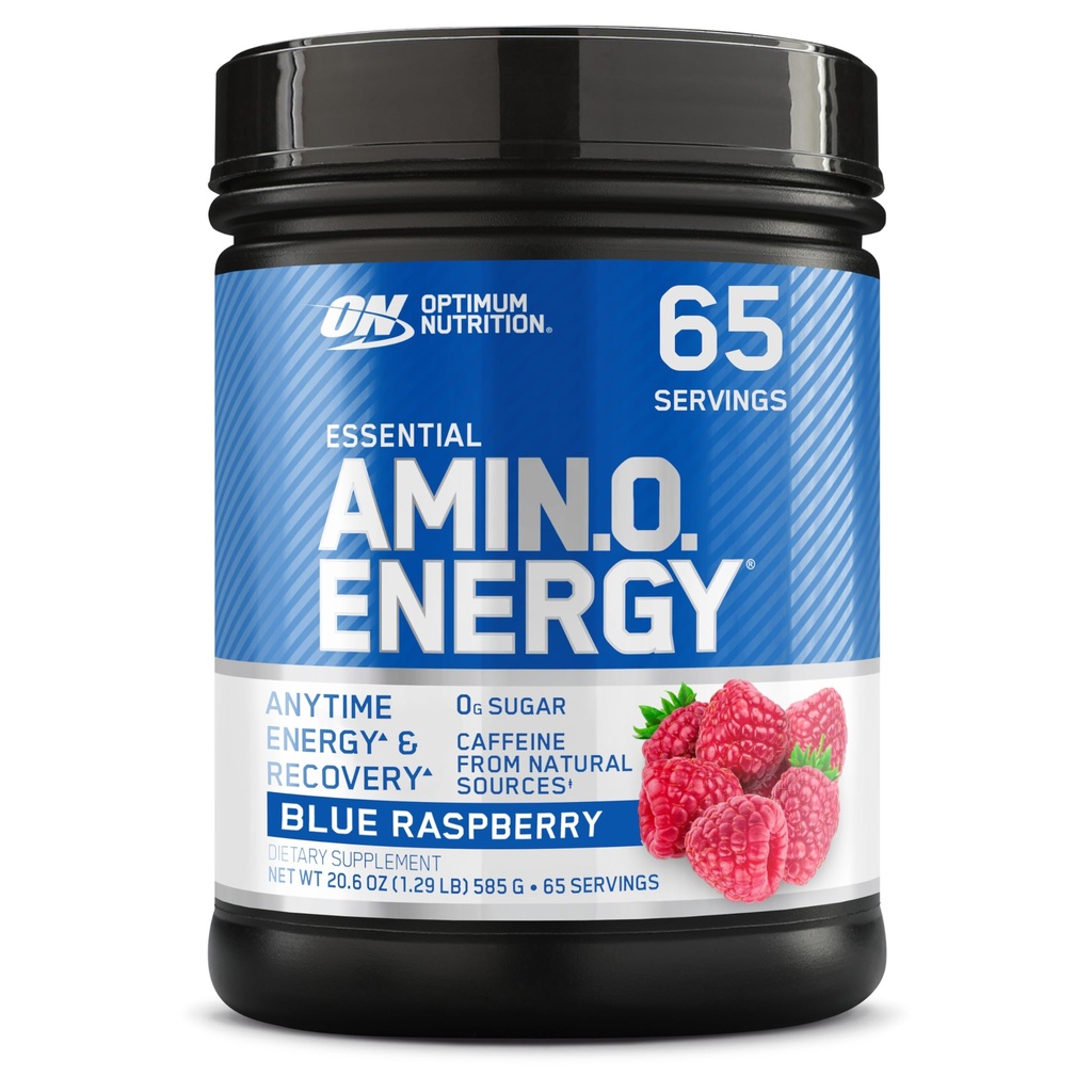 Optimum Nutrition Amino Energy - Pre harjoitus Green Tea, BCAA, Aminohapot, Keto Friendly, Green Coffee Extract, Energy Powder - Sininen Vadelma, 65 Tarjoilut (Pakkaus toukokuussa Vary)