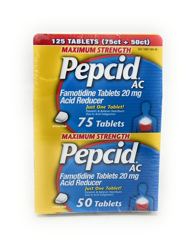 Pepcid AC Acid Reducer Maksimi Vahvuus - 125 tablettia