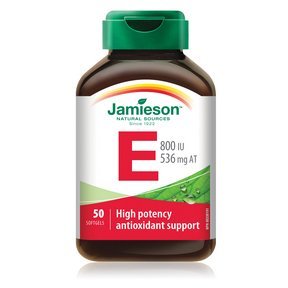 Jamieson-vitamiini E 800 IU, 50 softgelia