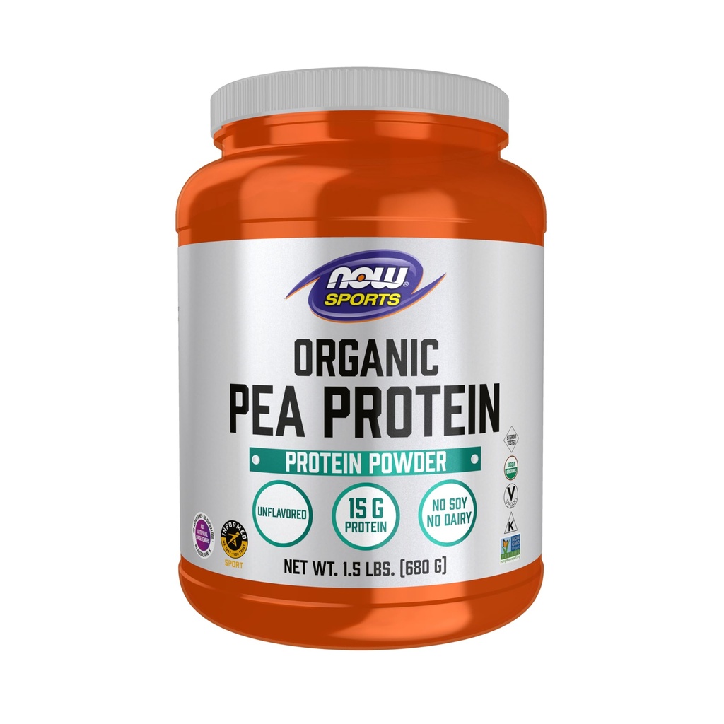 NYT Ruoka urheilu ravitsemus, Certified Organic Pea Protein 15 Grams, makuamaton jauhe, 1,5-kiloinen