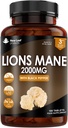 Nya Leaf Products Lions Mane Mushroom Extract Supplement 2000mg - 180 High Strength Vegan tabletter med Black Pepper - (Inte pulver eller kapslar) Tillverkad i Storbritannien