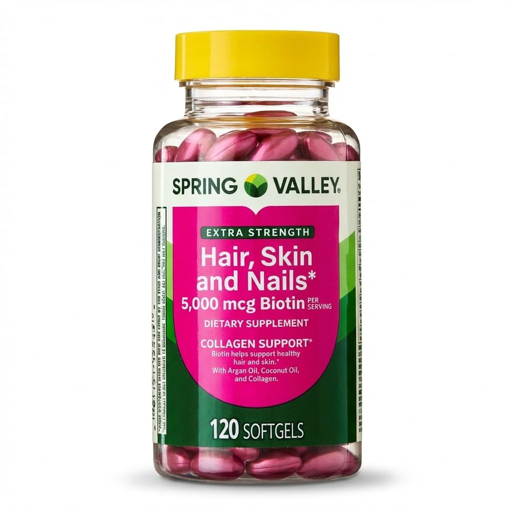 Spring Valley Extra Strength Hiukset, iho ja kynnet Dietry Supplement 120ct 5000 mikrog