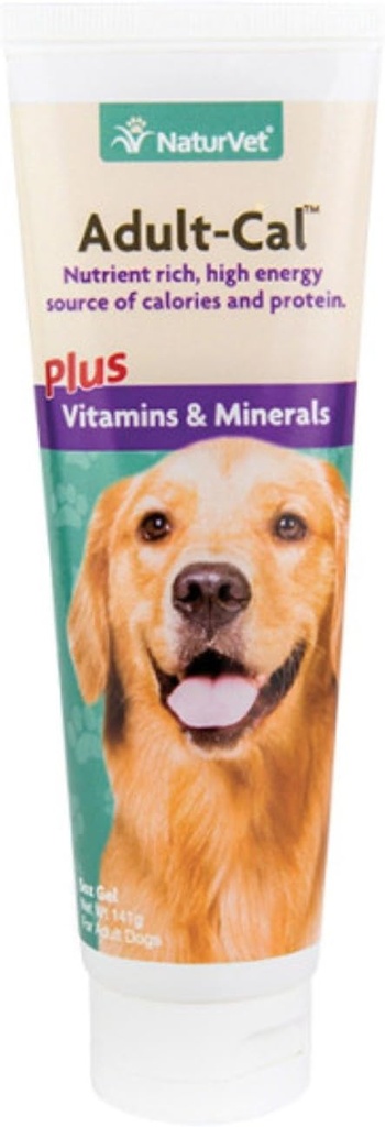 NaturVet Adult-Cal Nutritional Gel Plus Vitamiinit & Minerals koirille, 5 oz Gel, valmistettu USA