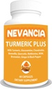 Turmeric Plus - Turmeeric, Glukosamiini, Chondroitin, Boswellia, Metioniini, MSM & More 10 Ainesosat, jotka tukevat niveliä, luuta, ihoa, digestiota, sydän- ja immuuniterveyttä - 60 kapselia