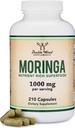 DWS Organic Moringa Capsules 1000mg - Pure Moringa Powder for Energy & Immuuni tuki - Green Superfood Rich antioksidantteja, Essential Vitamiinit & aminohapot - 105 Vegaanikapselit