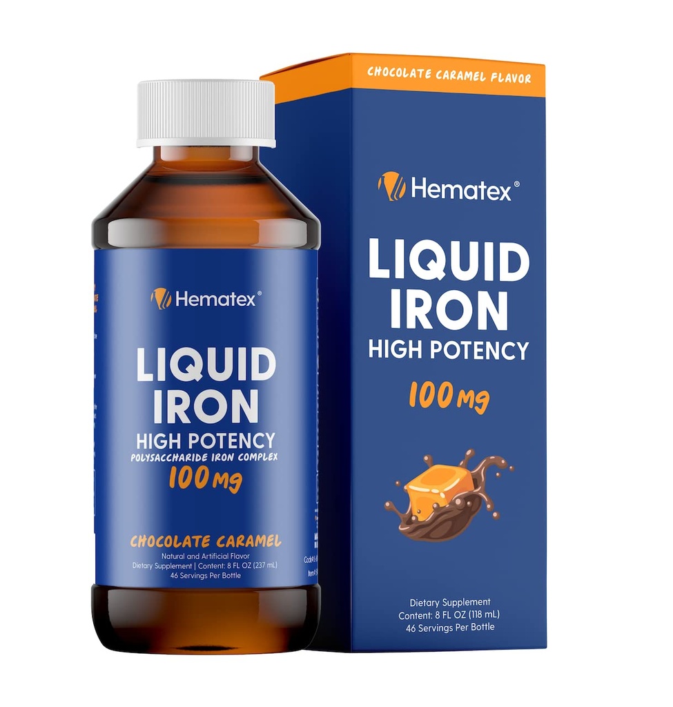 Rautalisät miehille Korkea Potency Liquid Rauta aikuisille by Hematex - 100mg Polysakkaridi Rauta Complex Iron Supplements for Anemia ja rautapuute
