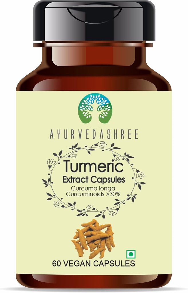 Gurkmeja Extract 500mg - 60 Vegetariska kapslar | Haldi Extract | Curcuma Longa | All Natural | 100% Vegan | Glutenfri | GMP Certified.