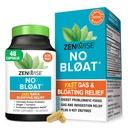 Zenwise Health No Bloat Dgestive Enzymes for Gut Health, Gas & Bloating Relief - Multi Enzymes Digestion Supplement with Probiotics, Inkivääri, Turmeric Voikukka & Lactase - Miehet & Naiset - 48 Count