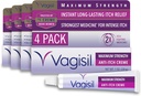 Vagisil Maximum Strength Feminiini anti-Itch Cream kanssa bentsokaiini naisille, auttaa Relieve hiivan infektio Ärsytys, gynekologi testattu, nopeavaikutteinen, rauhoittaa ja viileä iho, 1 oz (pakkaus 4)