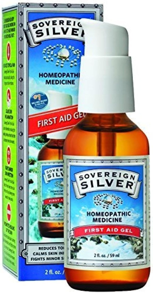 Sovereign Silver First Aid Gel - Homeopatisk medicin, 2oz (59mL) - Var förberedd för livets små Mishaps (Pack of 2)