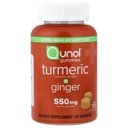 Qunol Turmeric ja inkivääri Gummies, Gummy 500mg Turmeric + 50 mg Inkivääri, Joint Support Supplement, Ultra High Absorption Tumeric ja Inkivääri, Vegan, Gluteeniton, 1 kuukauden tarjonta 60ct Gummies