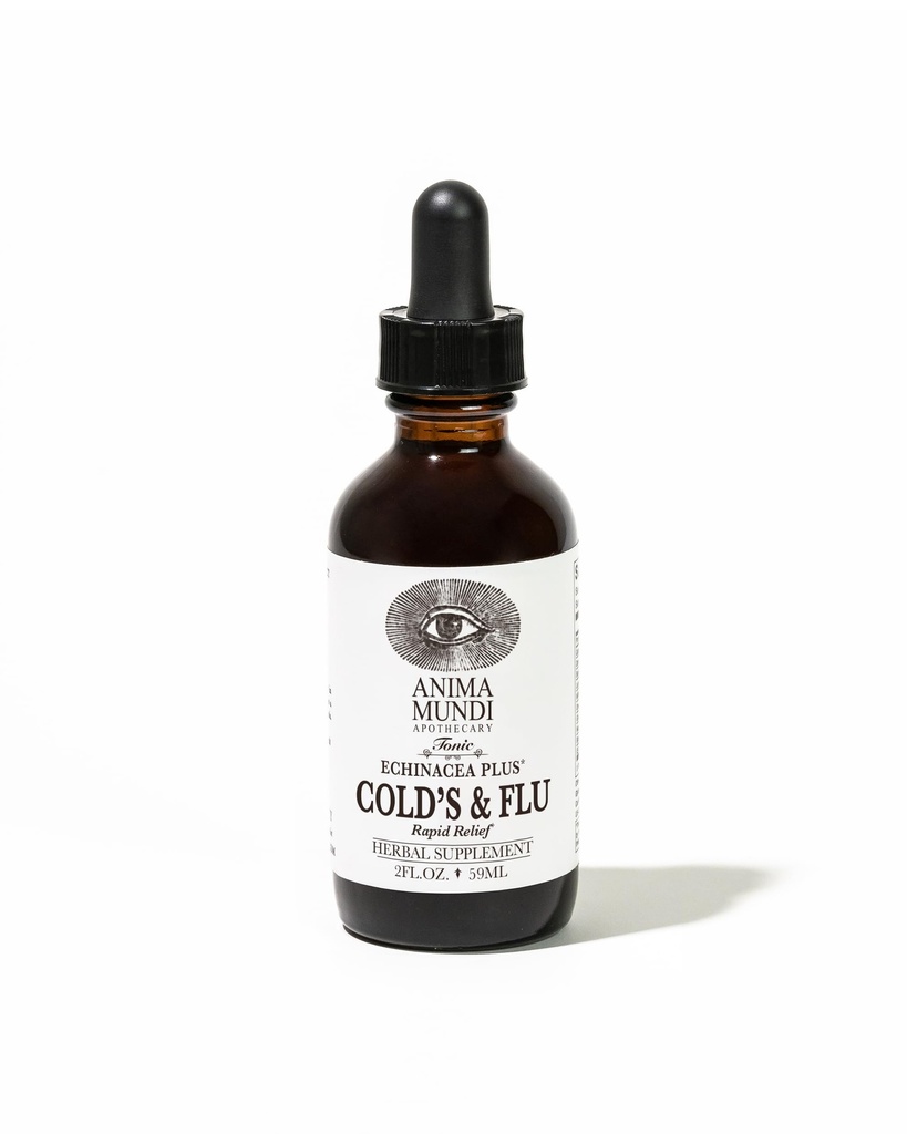 Anima Mundi Apotekary Cold's & Flu Tonic - Immuunituki tihkua echinacea, valkosipulia, kurkumajuuria ja tuoretta inkivääriä - Immuunijärjestelmän tuki nesteinen lisä (2oz / 60 ml)
