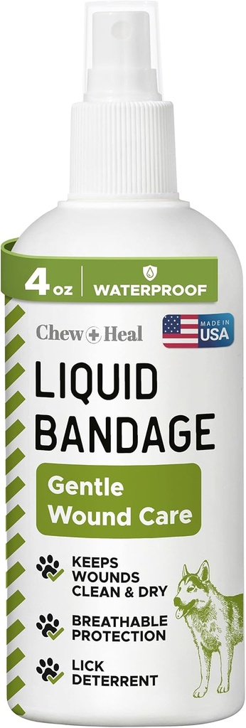Lemmikki Liquid Bandage koirille - 4 oz Spray kanssa Aloe - Haavojen hoito koirille mukaan lukien viiltoja, scrapes, ja Stitches - hengittävä ja vedenpitävä