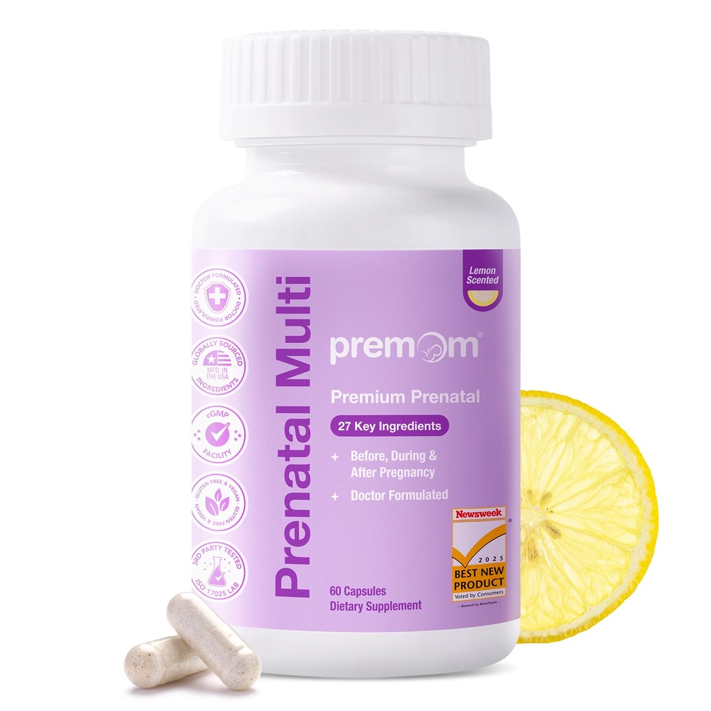 Premom prenatal vitamiineja naisille - Conception hänen monivitamiini: 27 ravintoaineet, Sisältää 680 mcg Metyyli Folaatti + Koliini + rauta, Jäljitettävä ainesosa, hedelmällisyys täydentää naisten -30 päivän tarjonta