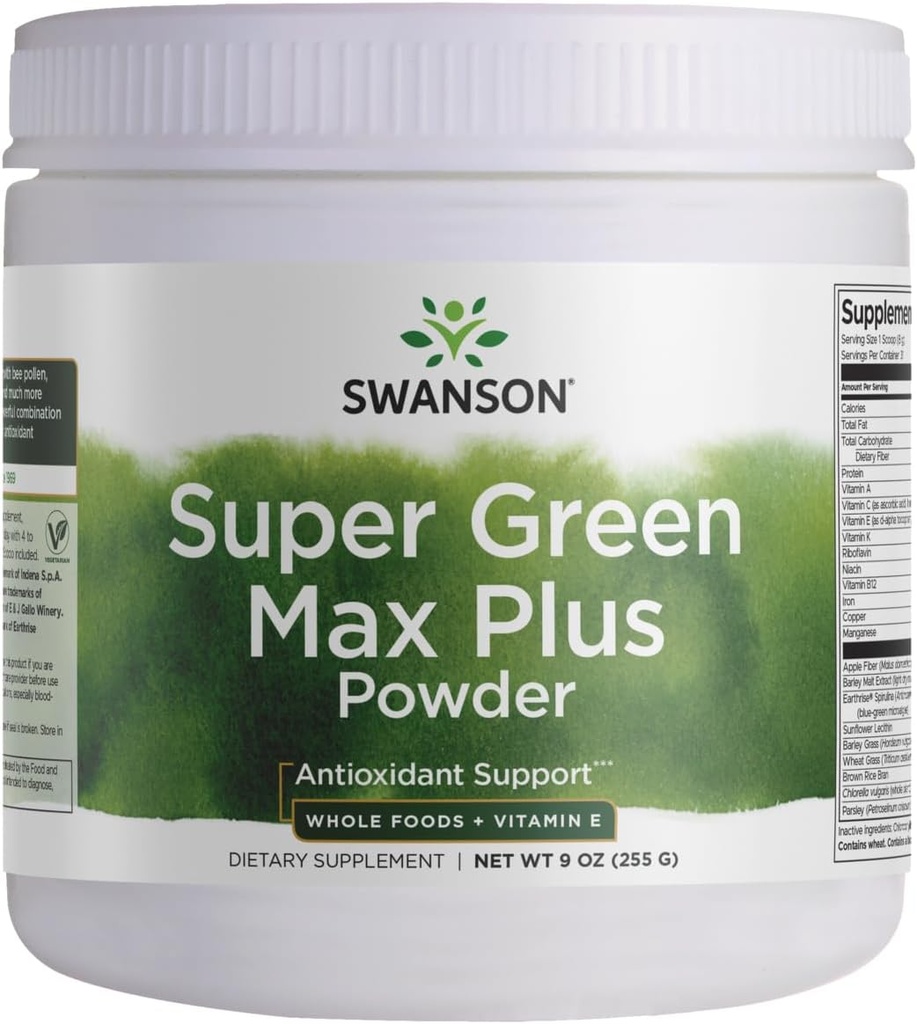 Swanson Super Green Max Plus 9 Ounce (255 g)