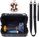 MGZNMTY Travel Carrying Case astma inhalaattori, Inhalaattori Spacer lapsille ja aikuisille, Naamiot, haltija laukku olkapään Crossbody köysi ja Mesh Pocket lääketiedettä (vain tapauksessa) (Musta marmori)