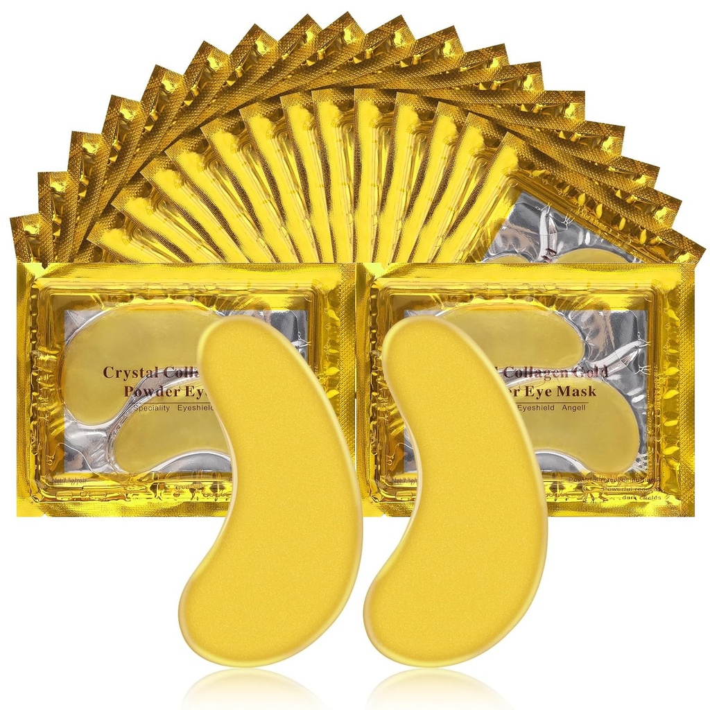 Under Eye Patches för Puffy Eyes, 20 par ögonmasker för mörka cirklar och puffiness 24k Gold Eye Patches med Collagen för ögonväskor runt ögonen (Eye Patches A)