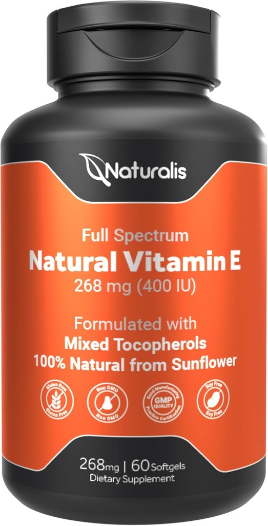 Naturalis Auringonkukka-vitamiini E 268 mg (400 IU) sekoitettujen tokoferolien kanssa