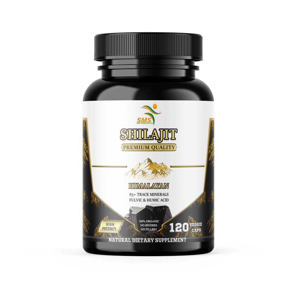 Shilajit Pure Himalayan Kapselit (Fulvic Acid Supplement) 1 000 mg Organic Shilajit Extract per Serving, 120 Count (85+ Trace Minerals, Ei Fillers, No Binders)
