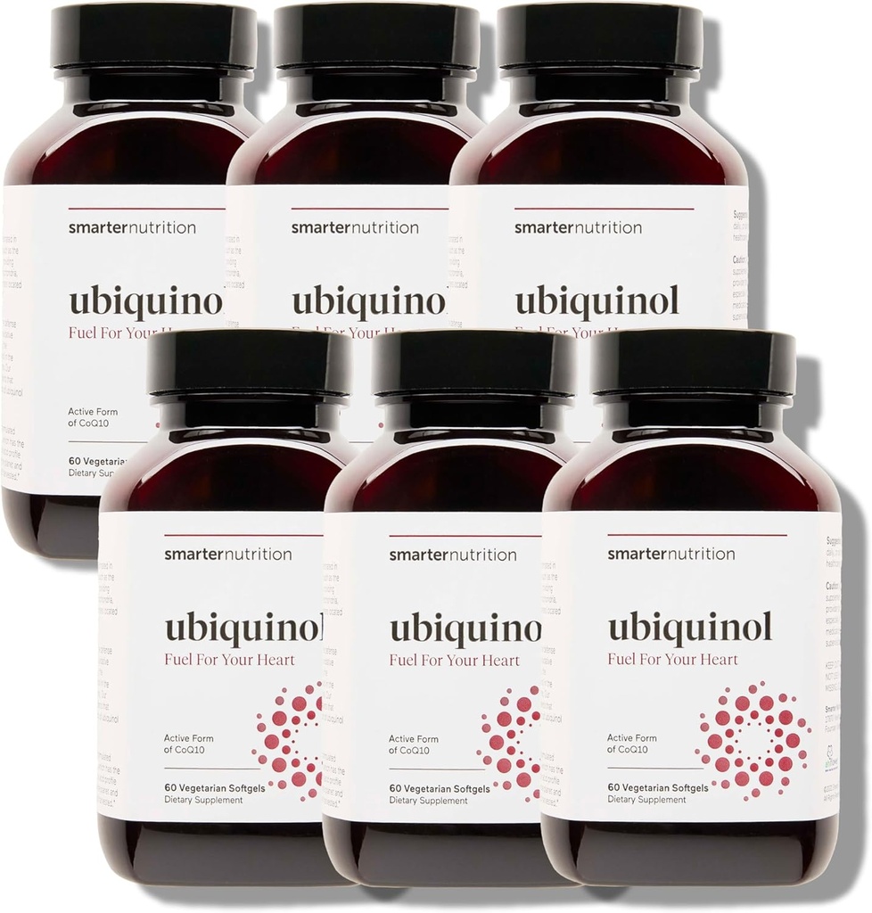 SMARTERNUTRITION Ubiquinol 100mg + Natural Plant-Based Complete Omega 3 6 9 - Kliinisesti tutkittu Ahiflower® Oil - Ultra Absorptio CoQ10 for Heart Support - non-GMO - 360 Softgels[180-päivä hankinta]