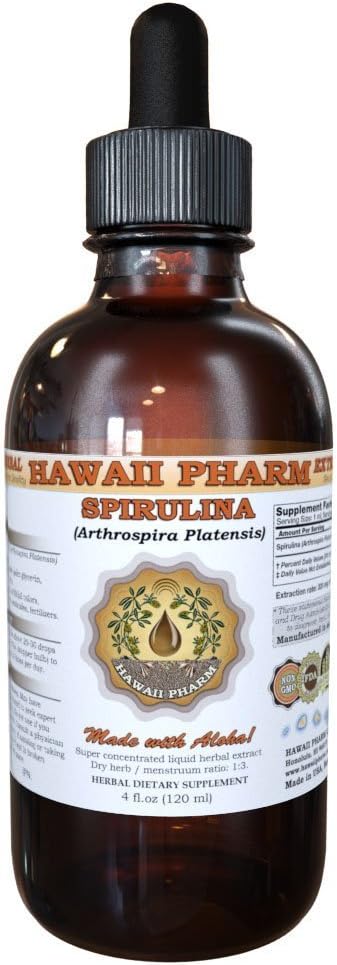 HavaijiPharm Spirulina Liquid Extract, Organic Spirulina (Arthrospira platensis) Tincture, Herbal Supplement, Made in USA, 2 fl.oz