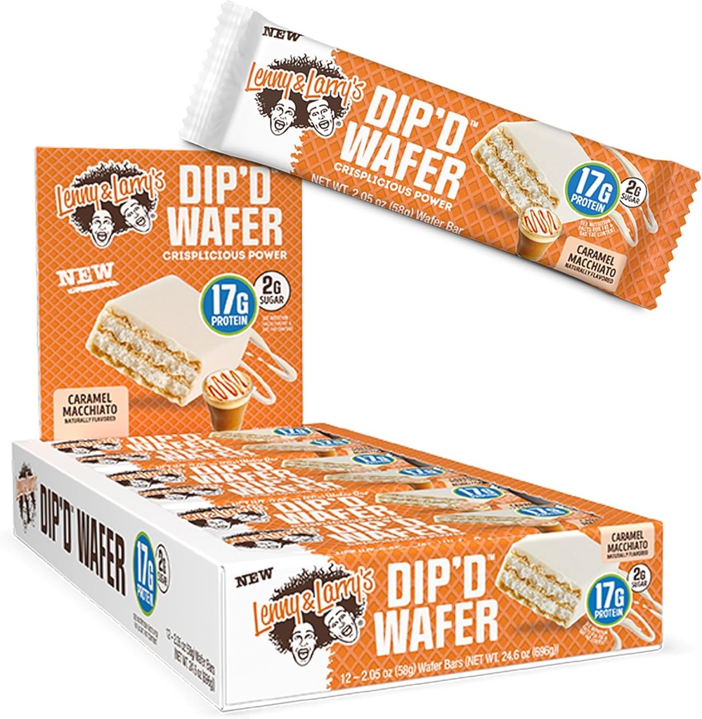 Lenny & Larry on pomo! Immuniteetti BarTM, Caramel Macchiato, 17g Dairy & Plant Protein, Probiootit, Box 12